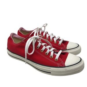 Converse Chuck Taylor All Star Low Top Mens 9 Womens 11 Red Pink Gold Eyelets